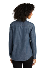 Load image into Gallery viewer, EUROPHIA Port Authority® Ladies Long Sleeve Perfect Denim Shirt - Medium Wash
