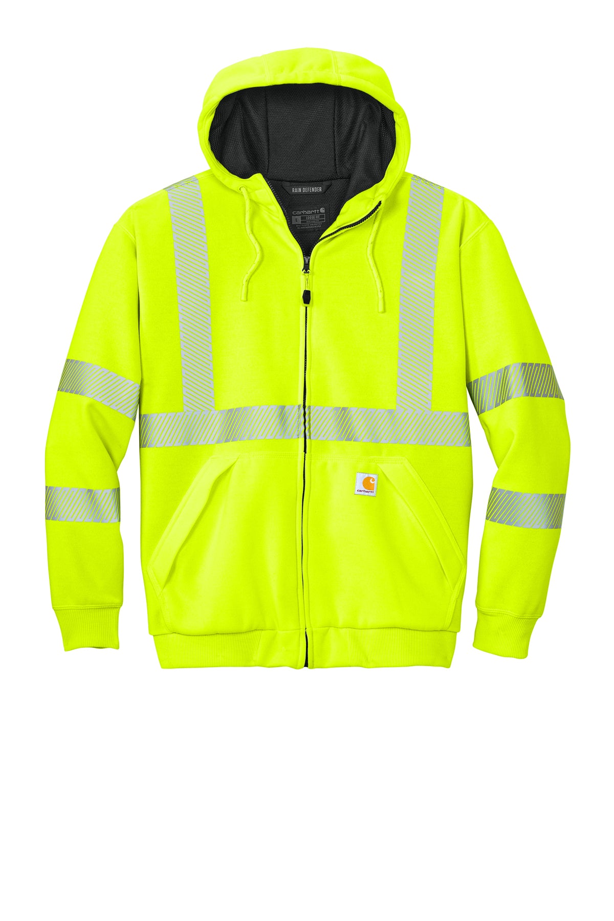 CMC WORKFORCE Carhartt® ANSI 107 Class 3 Lined Full-Zip Sweatshirt - Brite Lime