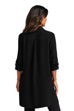 Load image into Gallery viewer, EUPHORIA Port Authority® Ladies Textured Crepe Long Tunic - BLACK
