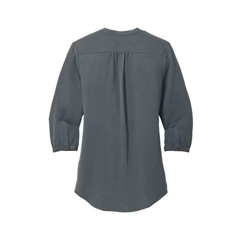 EUPHORIA Port Authority® Ladies 3/4-Sleeve Textured Crepe Tunic - Graphite