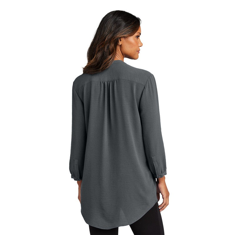 EUPHORIA Port Authority® Ladies 3/4-Sleeve Textured Crepe Tunic - Graphite