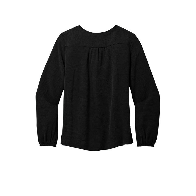 EUPHORIA Port Authority® Ladies Textured Crepe Blouse - Deep Black