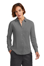 Load image into Gallery viewer, EUPHORIA Brooks Brothers® Women’s Full-Button Satin Blouse - Shadow Grey
