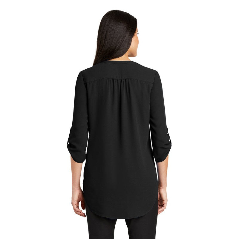 EUROPHIA Port Authority ® Ladies 3/4-Sleeve Tunic Blouse - Black