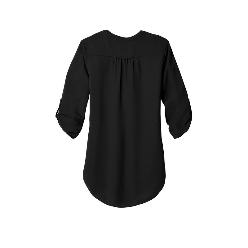 EUROPHIA Port Authority ® Ladies 3/4-Sleeve Tunic Blouse - Black