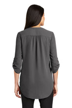 Load image into Gallery viewer, EUROPHIA Port Authority ® Ladies 3/4-Sleeve Tunic Blouse - Sterling Grey
