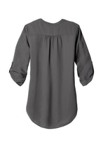 Load image into Gallery viewer, EUROPHIA Port Authority ® Ladies 3/4-Sleeve Tunic Blouse - Sterling Grey
