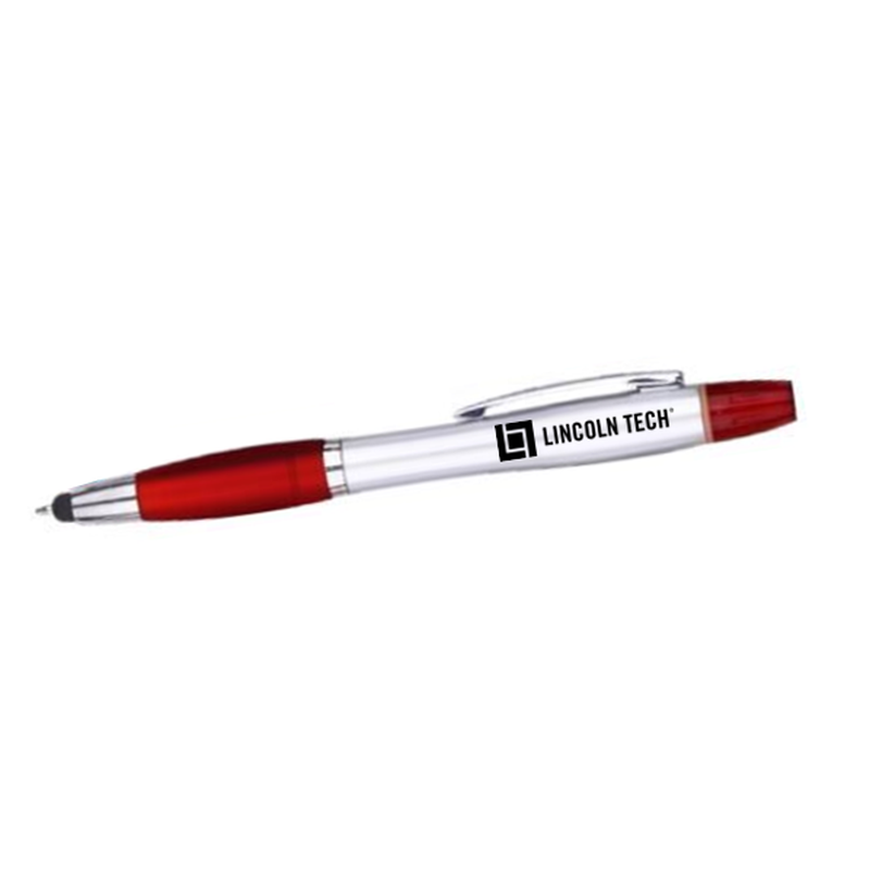 Ballpoint Pen-Stylus-Highlighter - Red