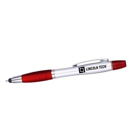 Ballpoint Pen-Stylus-Highlighter - Red