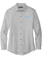 Load image into Gallery viewer, EUPHORIA Mercer+Mettle™ Women’s Long Sleeve Stretch Woven Shirt - Gusty Grey End On End

