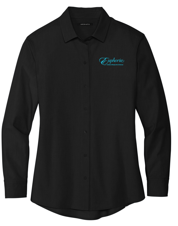 EUPHORIA Mercer+Mettle™ Women’s Long Sleeve Stretch Woven Shirt - Deep Black