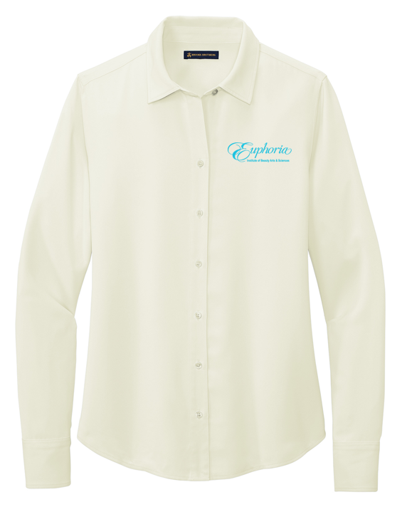 EUPHORIA Brooks Brothers® Women’s Full-Button Satin Blouse - Off White