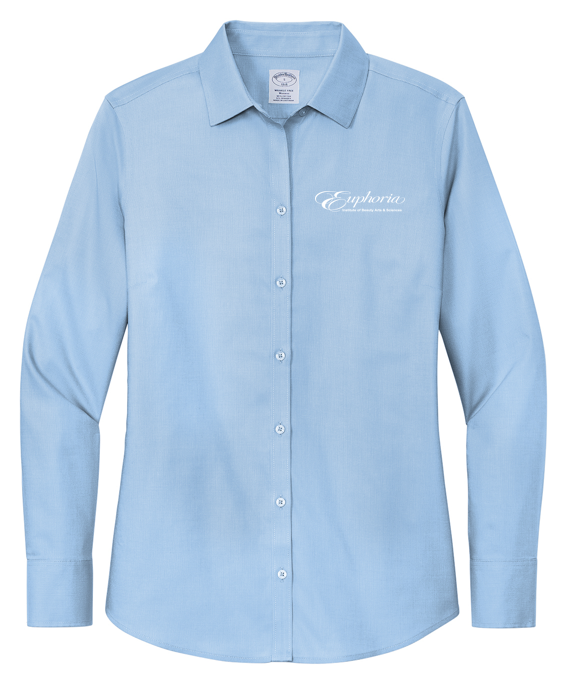 EUROPHIA Brooks Brothers® Women’s Wrinkle-Free Stretch Nailhead Shirt - Newport Blue