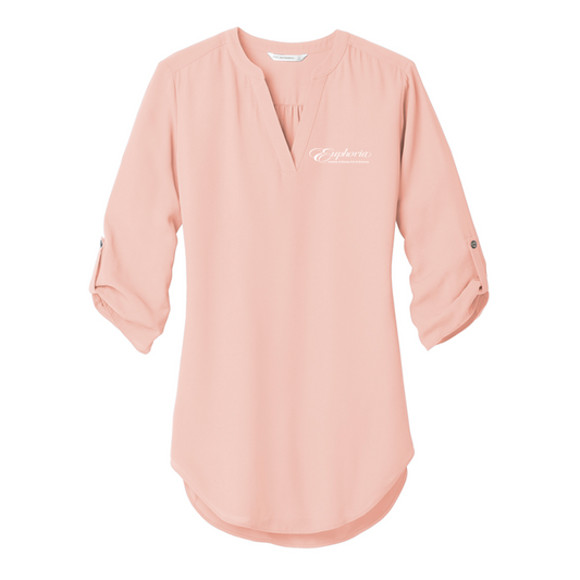 EUROPHIA Port Authority ® Ladies 3/4-Sleeve Tunic Blouse - Rose Quartz