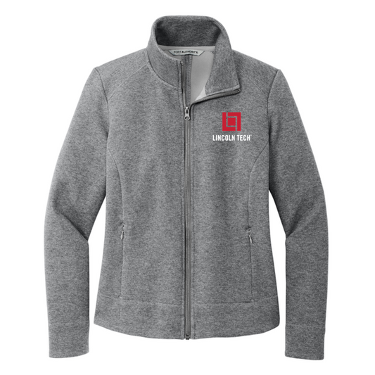 LINCOLN TECH Port Authority® Ladies Network Fleece Jacket - Grey Heather