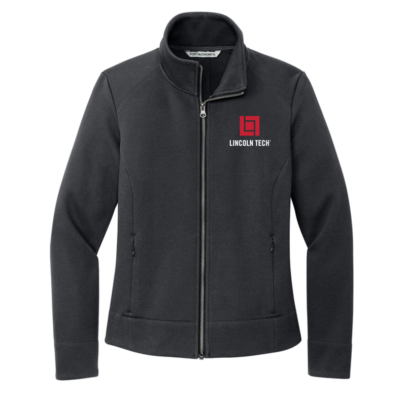 LINCOLN TECH Port Authority® Ladies Network Fleece Jacket - Charcoal