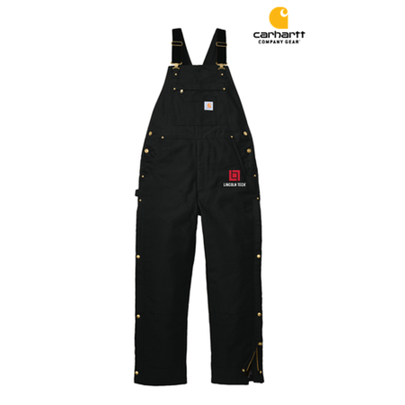 NEW LINCOLN TECH - Carhartt® Firm Duck Insulated Bib Overalls - Black