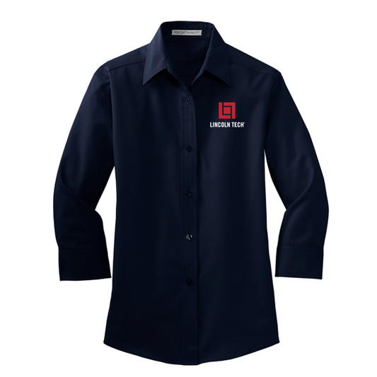 LINCOLN TECH Port Authority® Women's 3/4-Sleeve Easy Care Shirt - NAVY