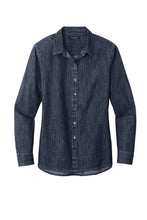 Load image into Gallery viewer, Ladies Long Sleeve Perfect Denim Shirt - Dark Wash
