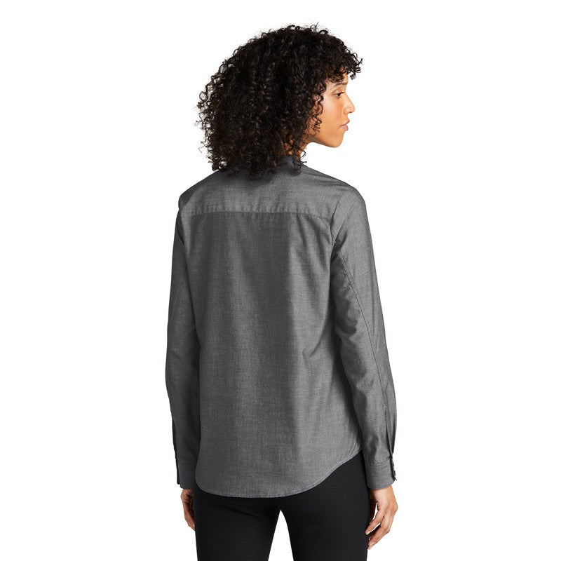 Ladies Long Sleeve Chambray Easy Care Shirt - Deep Black