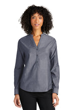 Load image into Gallery viewer, Ladies Long Sleeve Chambray Easy Care Shirt - Estate Blue
