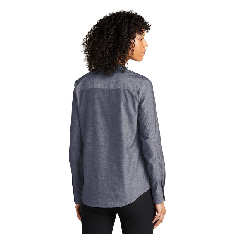 Ladies Long Sleeve Chambray Easy Care Shirt - Estate Blue