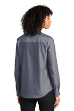 Load image into Gallery viewer, Ladies Long Sleeve Chambray Easy Care Shirt - Estate Blue
