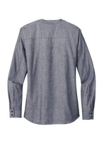 Load image into Gallery viewer, Ladies Long Sleeve Chambray Easy Care Shirt - Estate Blue
