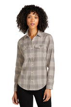 Load image into Gallery viewer, Ladies Long Sleeve Ombre Plaid Shirt - Frost Grey
