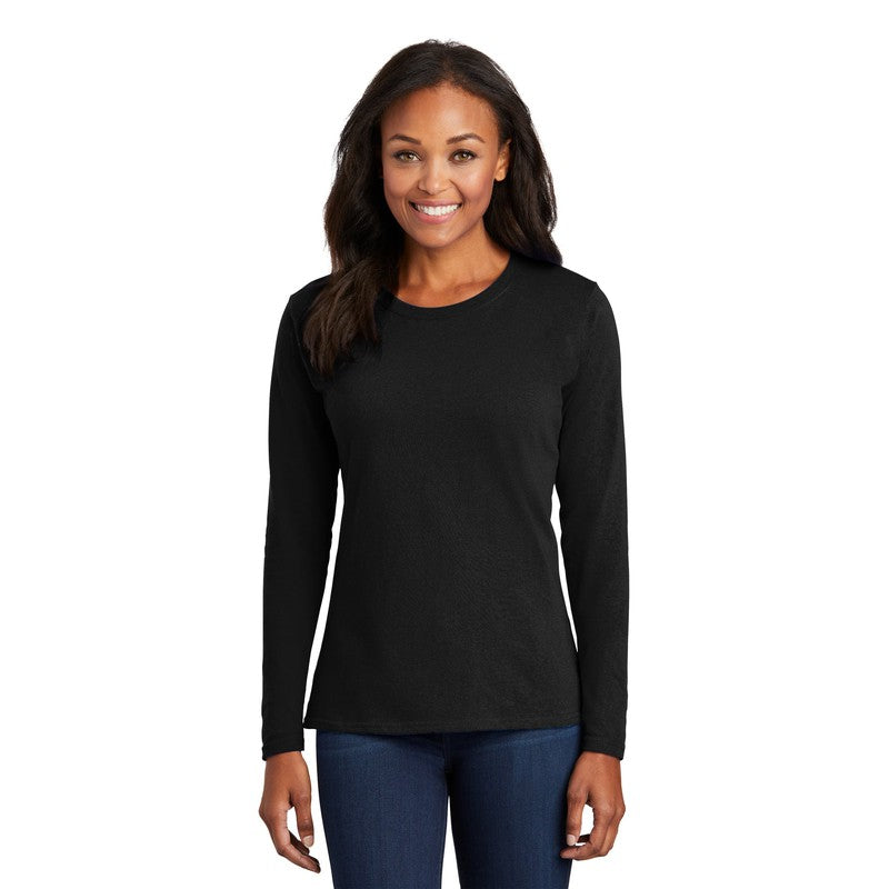 EUPHORIA Ladies Long Sleeve Core Cotton Tee - Black