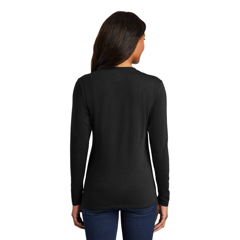 EUPHORIA Ladies Long Sleeve Core Cotton Tee - Black