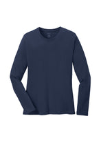 Load image into Gallery viewer, EUPHORIA Ladies Long Sleeve Core Cotton Tee - Navy
