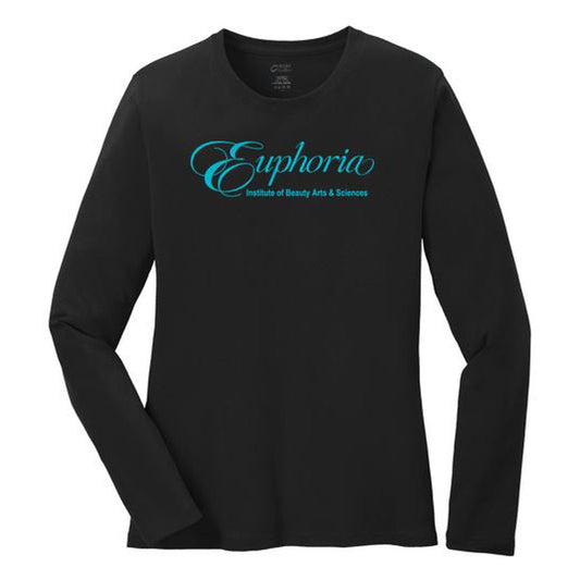 EUPHORIA Ladies Long Sleeve Core Cotton Tee - Black