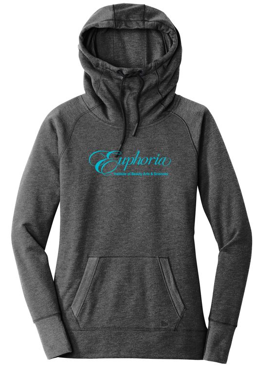 EUPHORIA New Era® Ladies Tri-Blend Fleece Pullover Hoodie - Black Heather