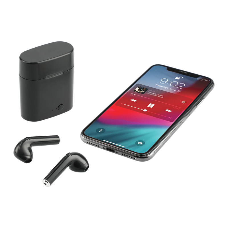 Bawl True Wireless Auto Pair Earbuds and Power Case - Black