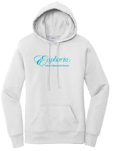 Load image into Gallery viewer, EUPHORIA  Ladies Core Fleece Pullover Hooded Sweatshirt - White
