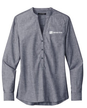 Load image into Gallery viewer, Ladies Long Sleeve Chambray Easy Care Shirt - Estate Blue
