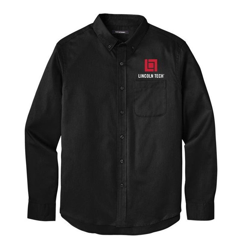 MEN'S Long Sleeve SuperPro React™ Twill Shirt - Deep Black