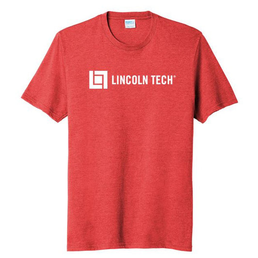 LINCOLN TECH MEN'S Tri-Blend Horizontal Tee - Bright Red Heather