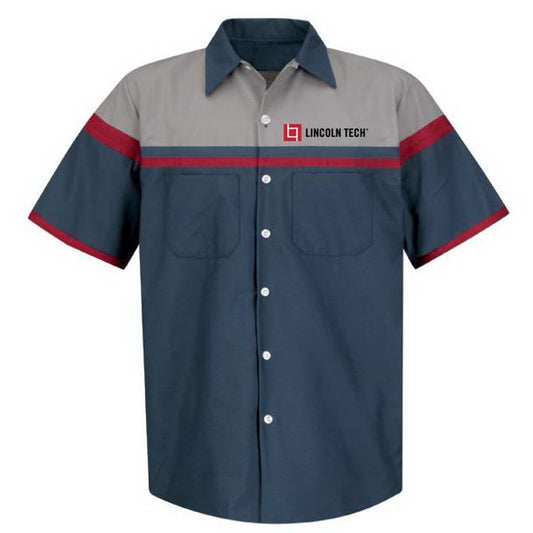 Red Kap® Short Sleeve Performance Technician Shirt - Light Gray-Navy