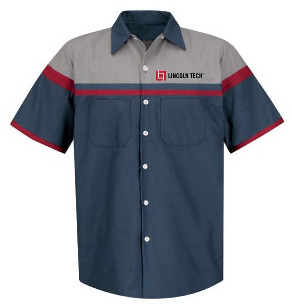 Red Kap® Short Sleeve Performance Technician Shirt - Light Gray-Navy